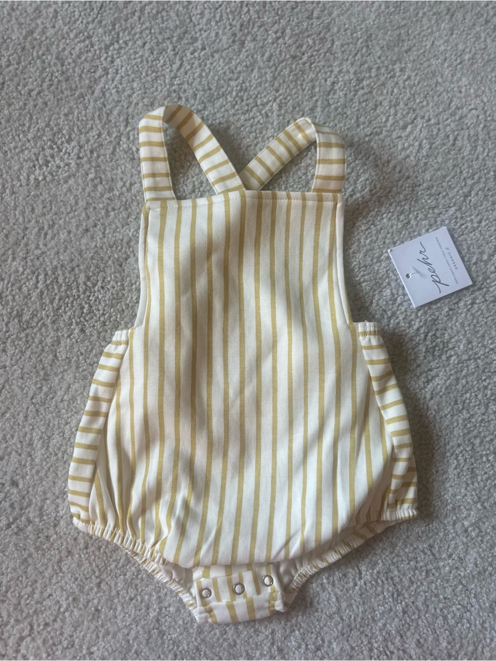 Pehr Yellow and White Striped Baby Romper